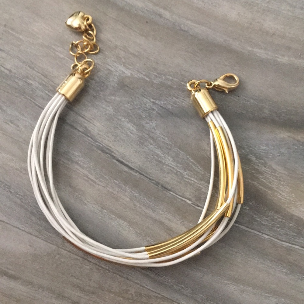 Gold & White - Adjustable Bracelet